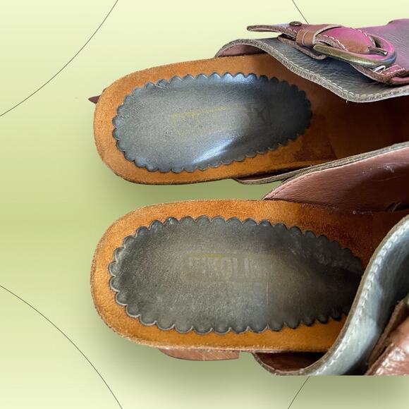 Pikolinos Women’s Praga Mule Heels Clogs Sage Green Leather Size EU 40 US 9 - Picture 8 of 13
